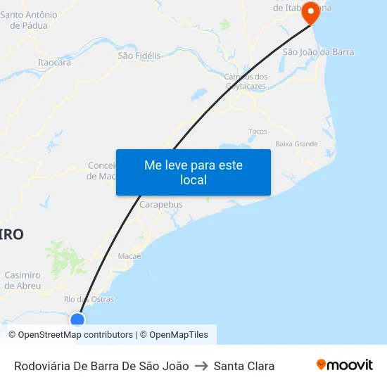 Rodoviária De Barra De São João to Santa Clara map