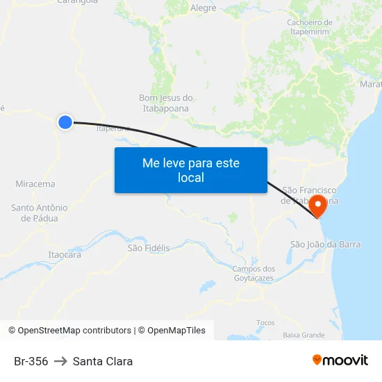 Br-356 to Santa Clara map