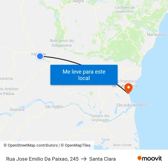 Rua Jose Emilio Da Paixao, 245 to Santa Clara map