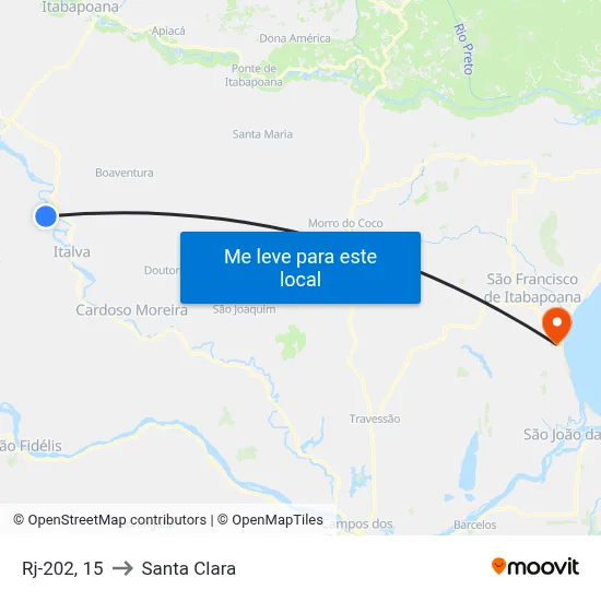 Rj-202, 15 to Santa Clara map