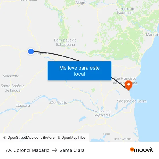 Av. Coronel Macário to Santa Clara map