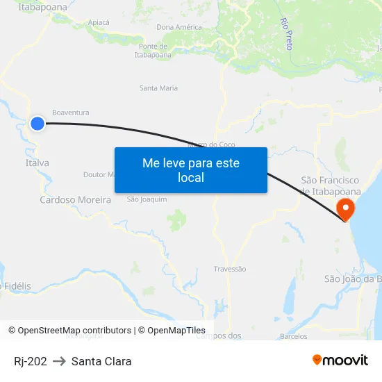 Rj-202 to Santa Clara map