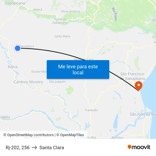 Rj-202, 256 to Santa Clara map