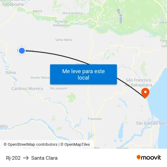 Rj-202 to Santa Clara map