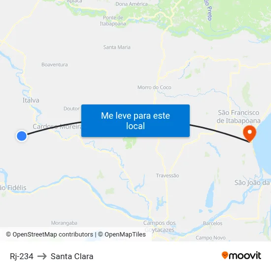 Rj-234 to Santa Clara map