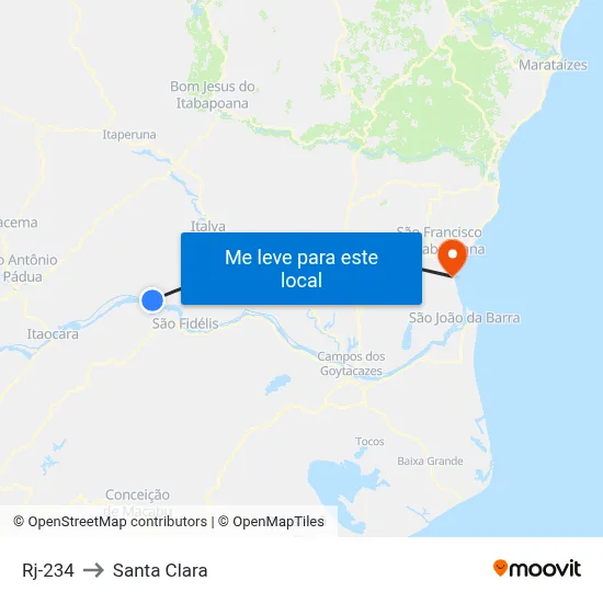 Rj-234 to Santa Clara map