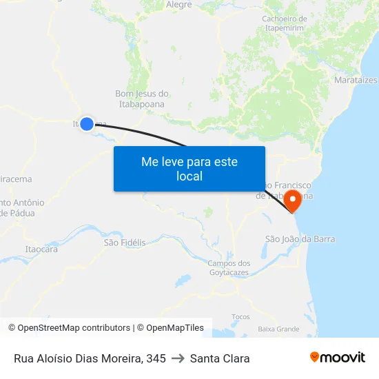 Rua Aloísio Dias Moreira, 345 to Santa Clara map