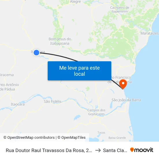 Rua Doutor Raul Travassos Da Rosa, 293 to Santa Clara map