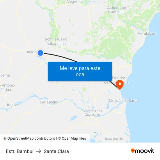 Estr. Bambuí to Santa Clara map