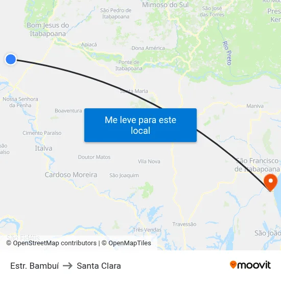 Estr. Bambuí to Santa Clara map