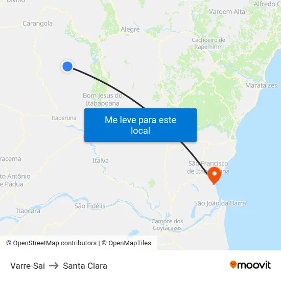 Varre-Sai to Santa Clara map