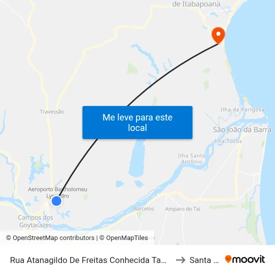 Rua Atanagildo De Freitas Conhecida Também Como Rua 2 to Santa Clara map