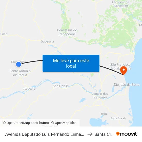 Avenida Deputado Luís Fernando Linhares, 214 to Santa Clara map