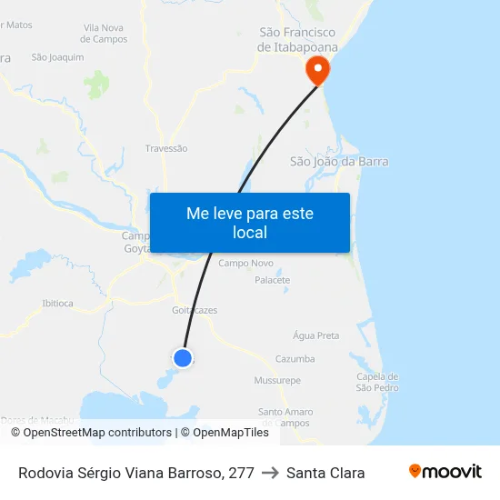 Rodovia Sérgio Viana Barroso, 277 to Santa Clara map