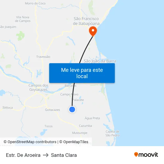 Estr. De Aroeira to Santa Clara map