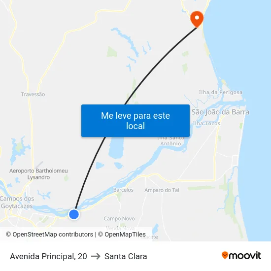 Avenida Principal, 20 to Santa Clara map