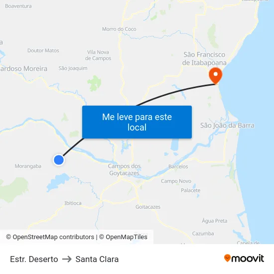 Estr. Deserto to Santa Clara map