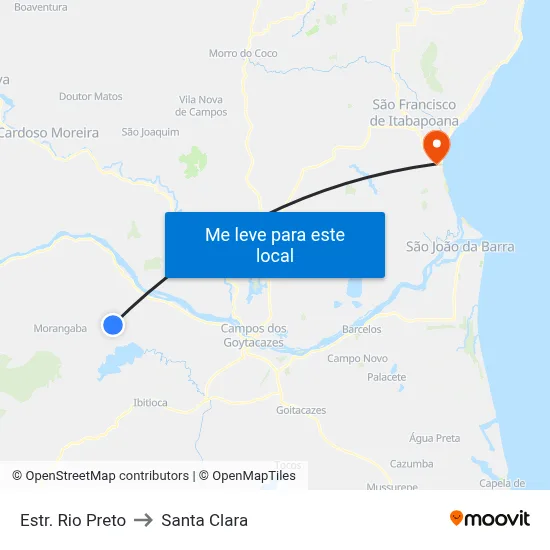 Estr. Rio Preto to Santa Clara map