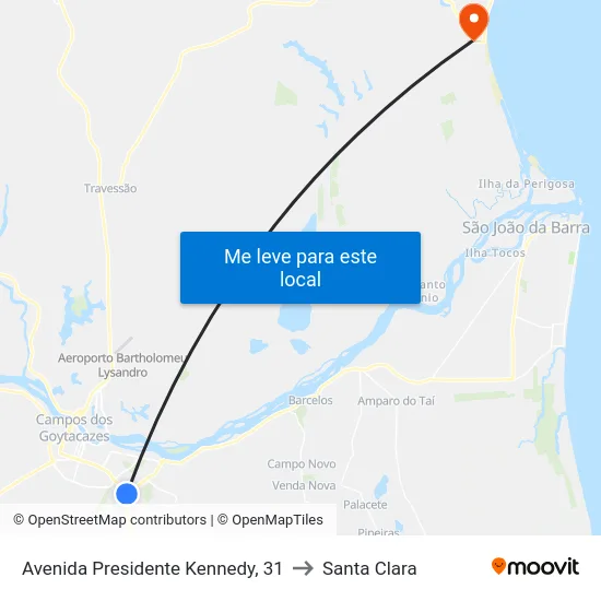 Avenida Presidente Kennedy, 31 to Santa Clara map