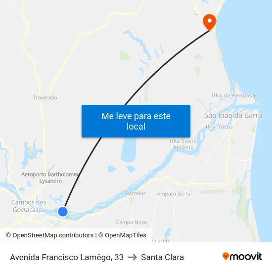 Avenida Francisco Lamêgo, 33 to Santa Clara map