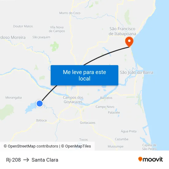 Rj-208 to Santa Clara map