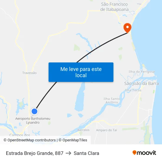 Estrada Brejo Grande, 887 to Santa Clara map