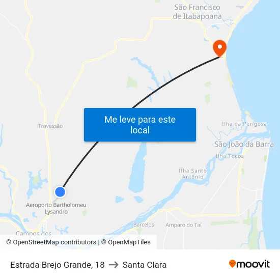 Estrada Brejo Grande, 18 to Santa Clara map