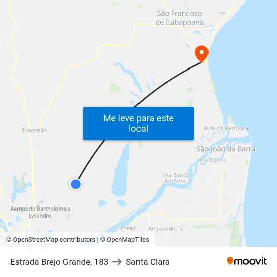Estrada Brejo Grande, 183 to Santa Clara map