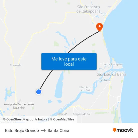 Estr. Brejo Grande to Santa Clara map