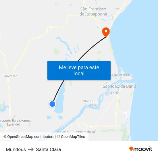 Mundeus to Santa Clara map