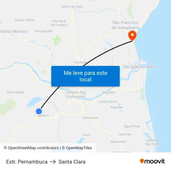 Estr. Pernambuca to Santa Clara map