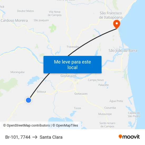 Br-101, 7744 to Santa Clara map