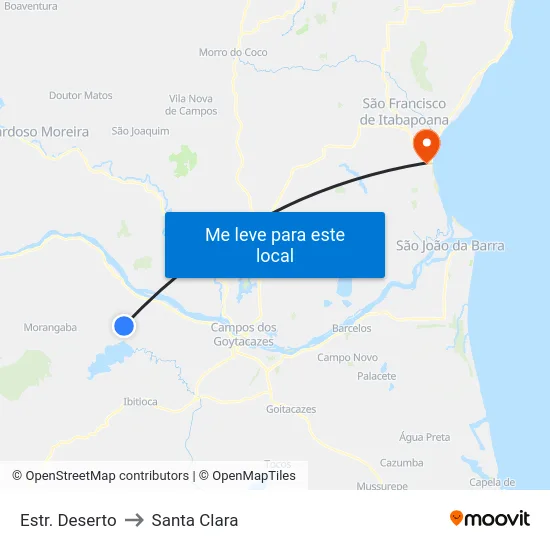 Estr. Deserto to Santa Clara map