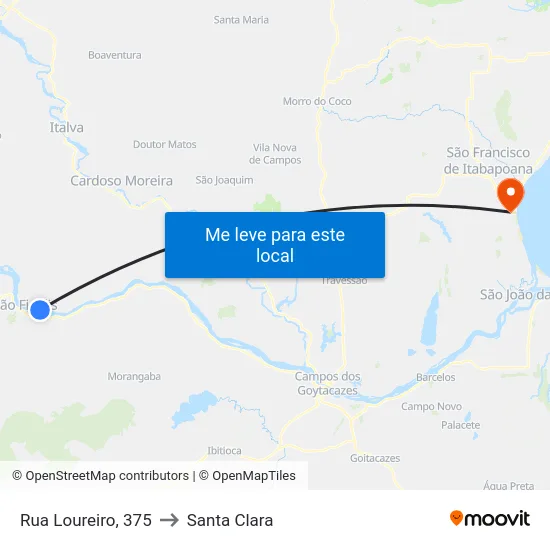 Rua Loureiro, 375 to Santa Clara map
