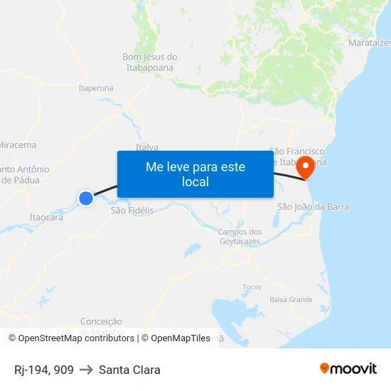 Rj-194, 909 to Santa Clara map