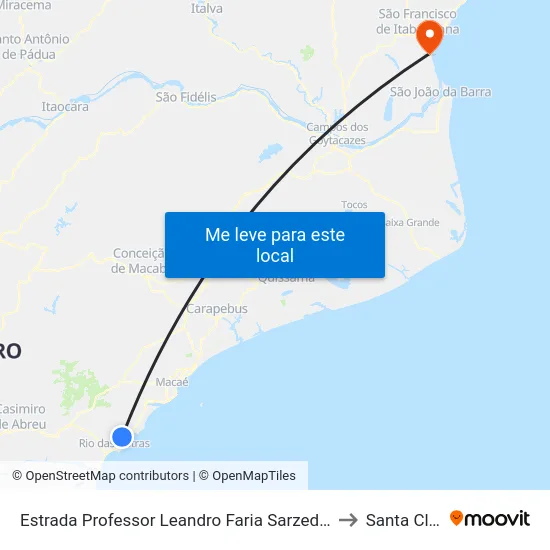 Estrada Professor Leandro Faria Sarzedas, 617 to Santa Clara map