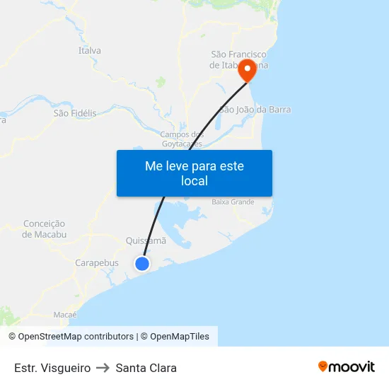 Estr. Visgueiro to Santa Clara map