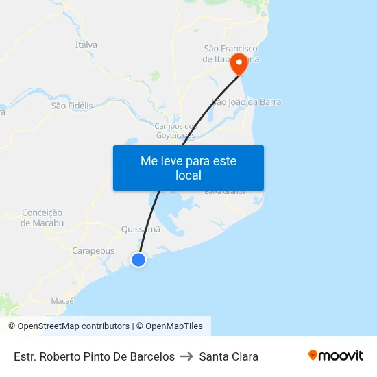 Estr. Roberto Pinto De Barcelos to Santa Clara map