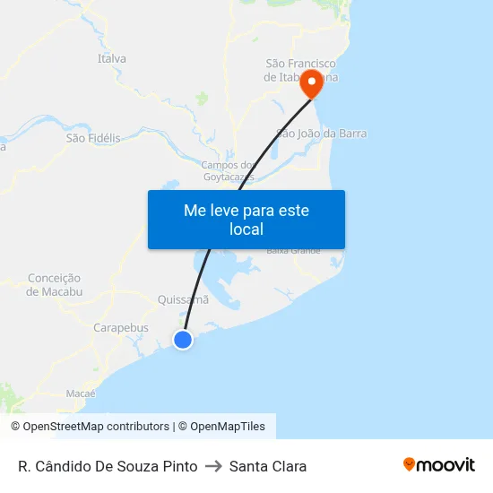 R. Cândido De Souza Pinto to Santa Clara map