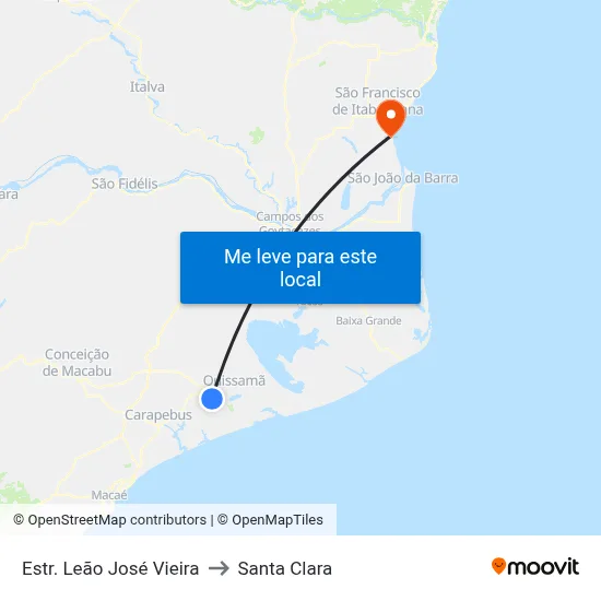 Estr. Leão José Vieira to Santa Clara map