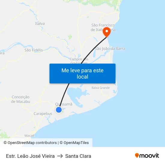 Estr. Leão José Vieira to Santa Clara map