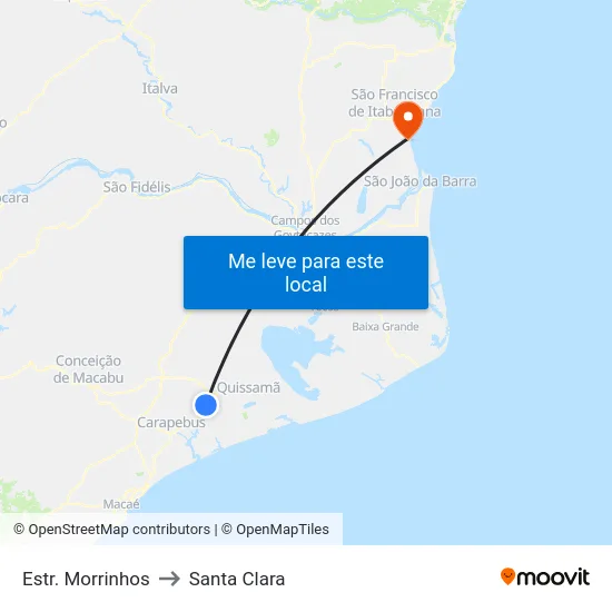 Estr. Morrinhos to Santa Clara map