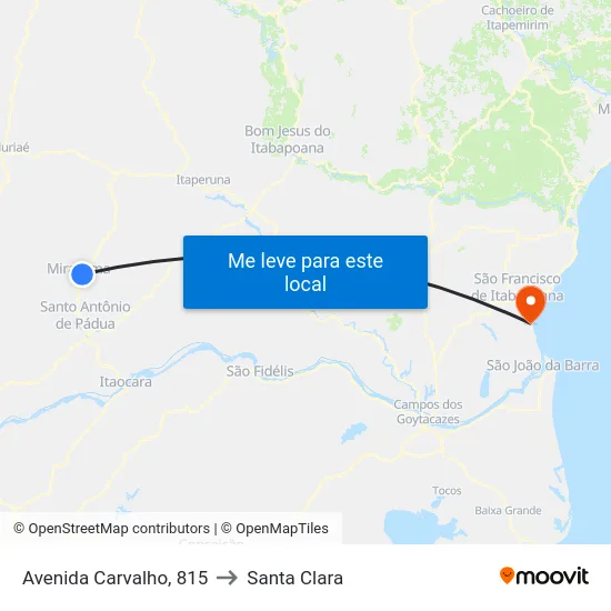 Avenida Carvalho, 815 to Santa Clara map