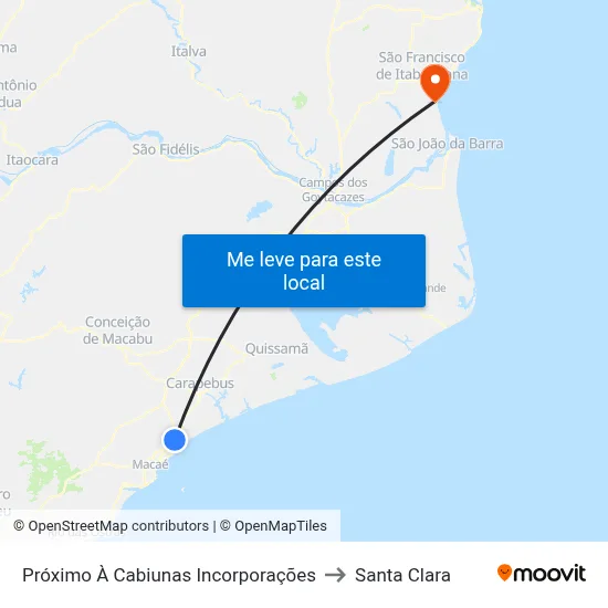 Próximo À Cabiunas Incorporações to Santa Clara map
