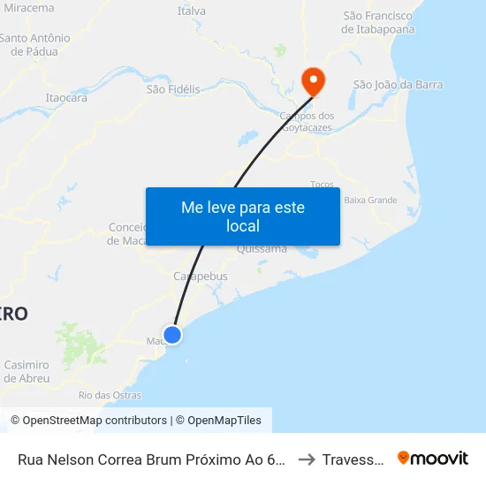 Rua Nelson Correa Brum Próximo Ao 643 to Travessao map