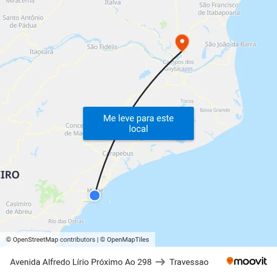 Avenida Alfredo Lírio Próximo Ao 298 to Travessao map