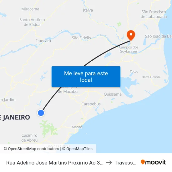 Rua Adelino José Martins Próximo Ao 332 to Travessao map
