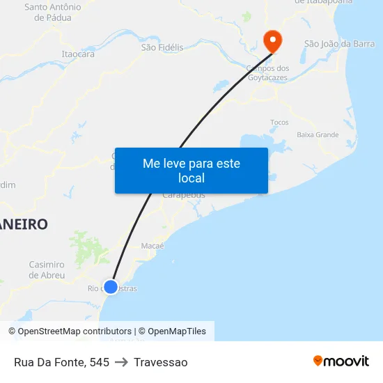 Rua Da Fonte, 545 to Travessao map