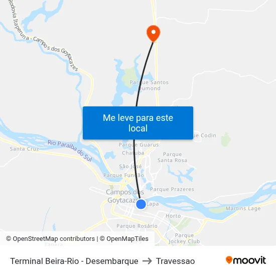 Terminal Beira-Rio - Desembarque to Travessao map