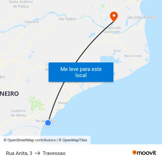 Rua Anita, 3 to Travessao map